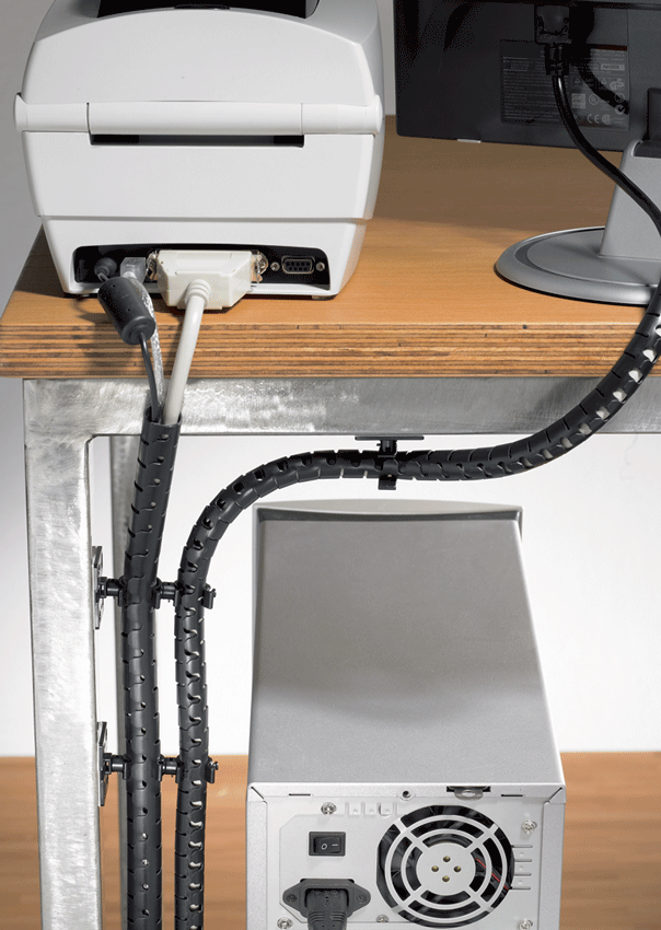 Kabelinstallation am Schreibtisch PC Kabel befestigen, Angeknabbertes Kabel - was tun? weg mit dem kabelsalat im büro
