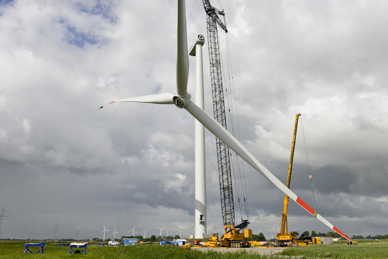 Installation einer 3.2M114-Turbine in Nortorf, Schleswig-Holstein (Bildquelle: Senvion GmbH 2015)