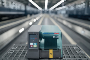 Impressora de transferência TT431 para pequenos e médios volumes de impressão.