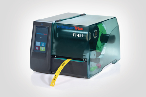 Impressora térmica TT431 para impressão de médio volume em etiquetas e marcadores.